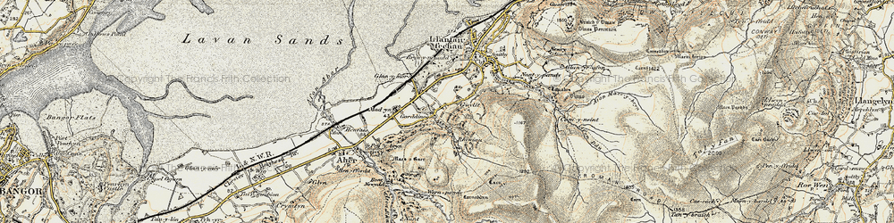 Old map of Afon Anafon in 1903-1910