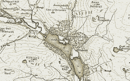 Old map of Allt Smeòrail in 1910-1912