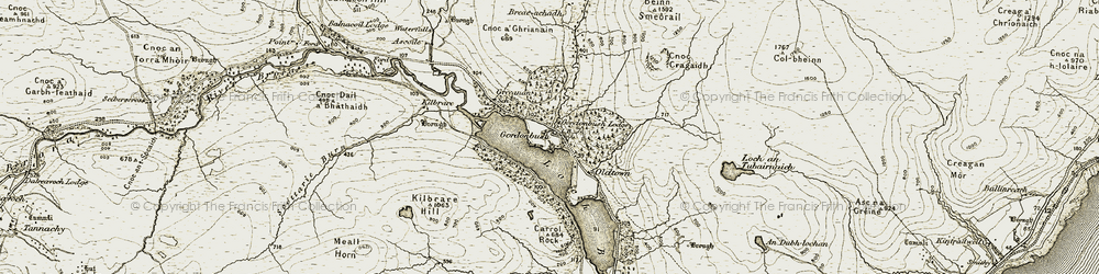 Old map of Beinn Smeòrail in 1910-1912