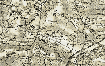 Old map of Gordonstown in 1909-1910
