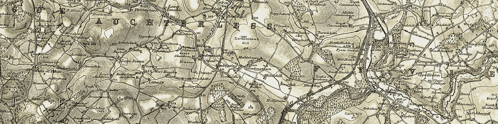 Old map of Gordonstown in 1909-1910