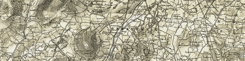 Old map of Berrydrum in 1910