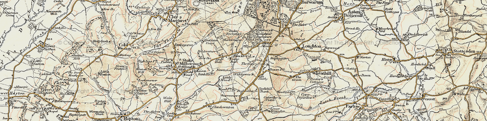Old map of Gore, The in 1901-1902