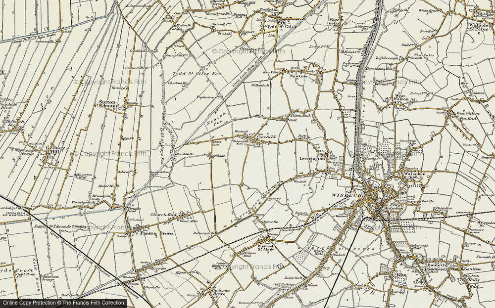 Old Map of Gorefield, 1901-1902 in 1901-1902