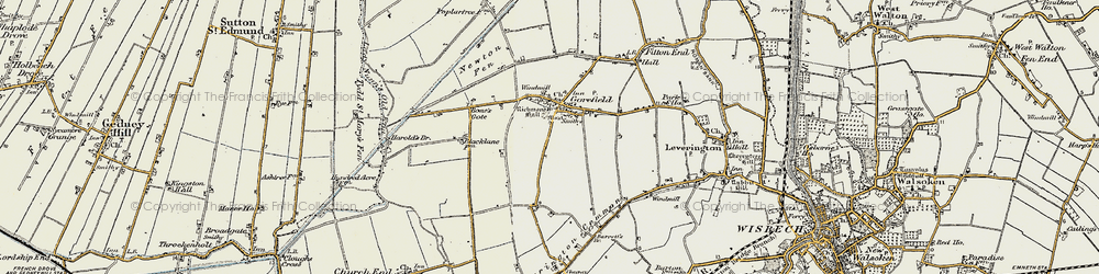 Old map of Gorefield in 1901-1902