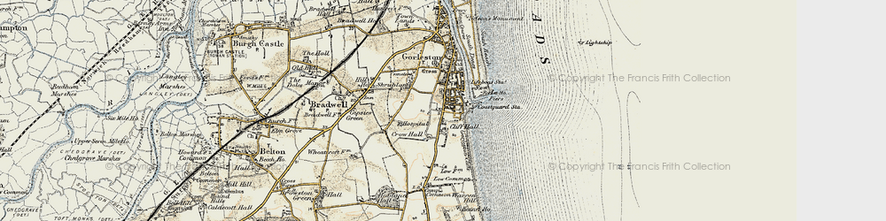 Old map of Gorleston-on-Sea in 1901-1902