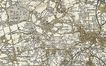 Old map of Gornalwood in 1902