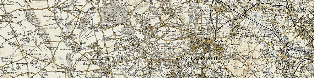 Old map of Gornalwood in 1902