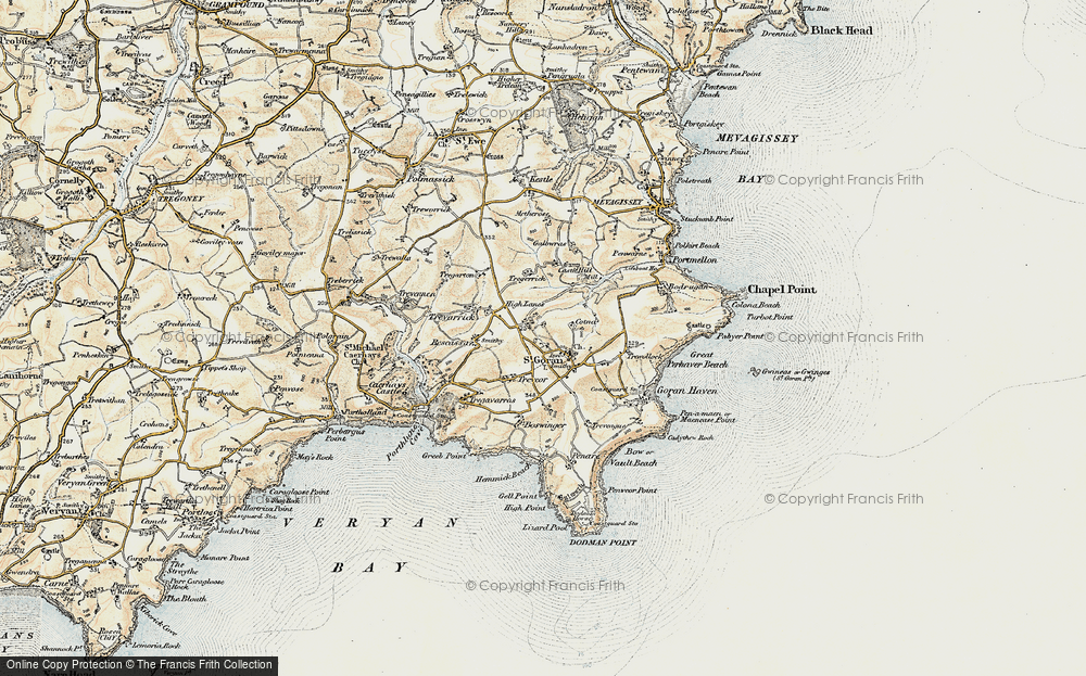 Old Map of Gorran Churchtown, 1900 in 1900