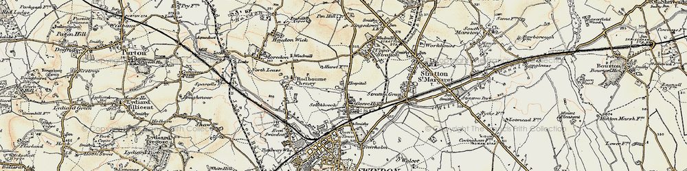 Old map of Gorse Hill in 1898-1899