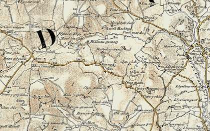 Old map of Blaenau-gwenog in 1901