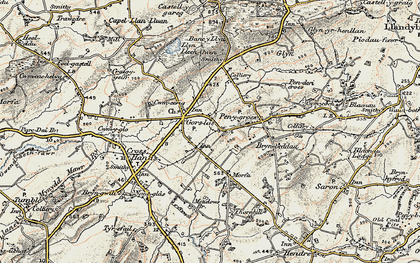 Old map of Gorslas in 1900-1901