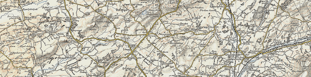 Old map of Gorslas in 1900-1901