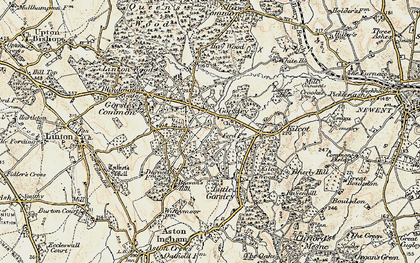 Old map of Gorsley in 1899-1900