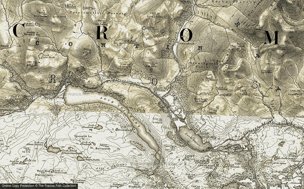 Old Map of Historic Map covering Arrieleitrach in 1908-1912