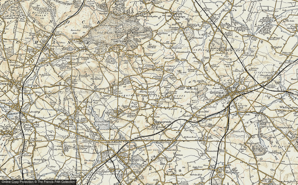 Old Map of Gorstey Ley, 1902 in 1902