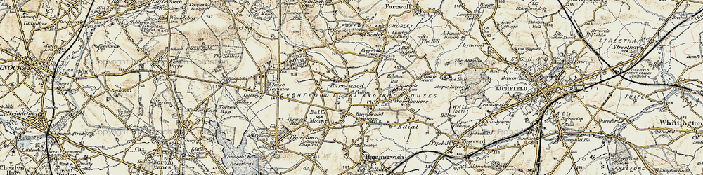 Old map of Gorstey Ley in 1902