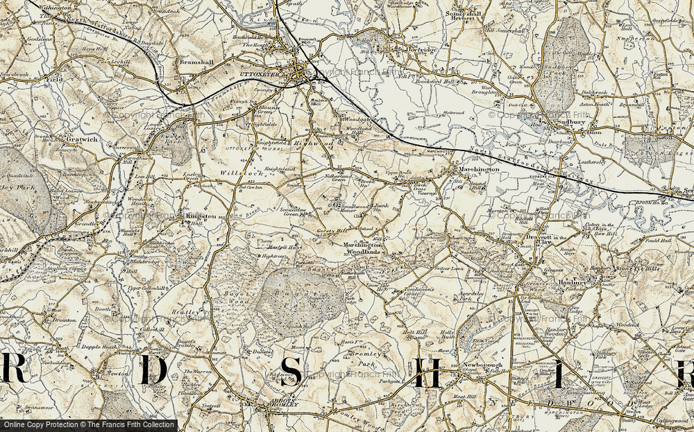 Old Map of Gorsty Hill, 1902 in 1902