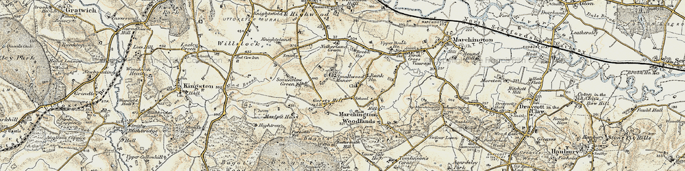 Old map of Gorsty Hill in 1902