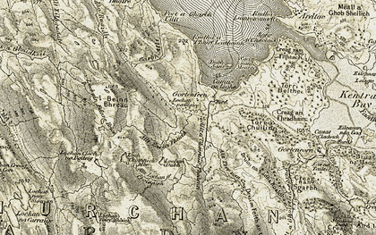 Old map of Allt a' Ghoirtein Fhearna in 1906-1908