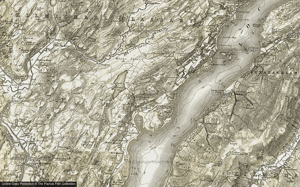 Old Map of Historic Map covering Tunns in 1906-1907