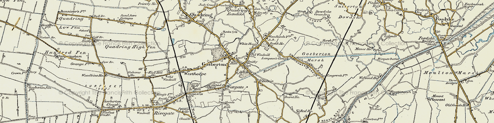 Old map of Gosberton in 1902-1903
