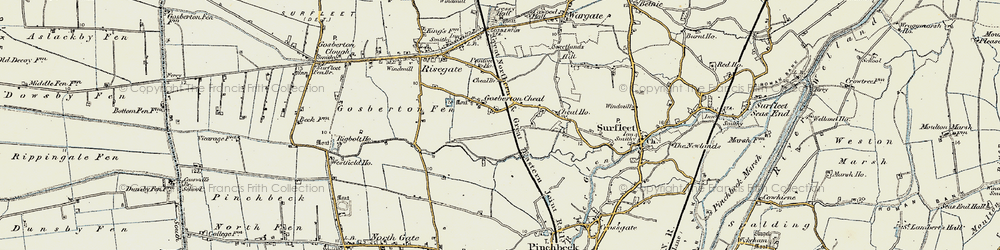 Old map of Gosberton Cheal in 1902-1903