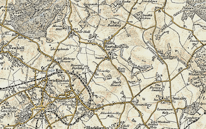 Old map of Goseley Dale in 1902-1903