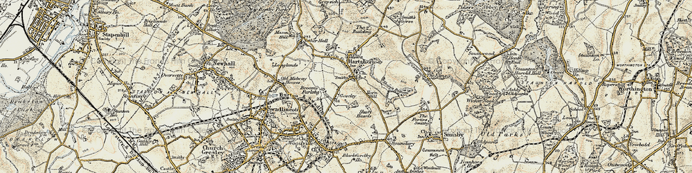 Old map of Goseley Dale in 1902-1903