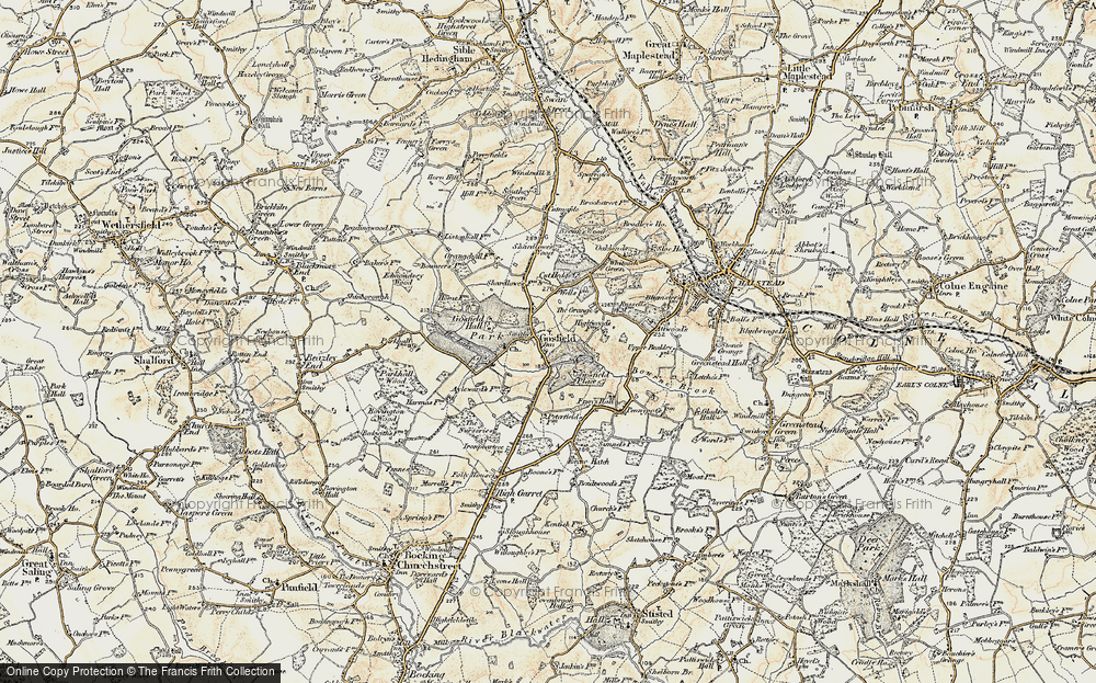 Old Map of Gosfield, 1898-1899 in 1898-1899
