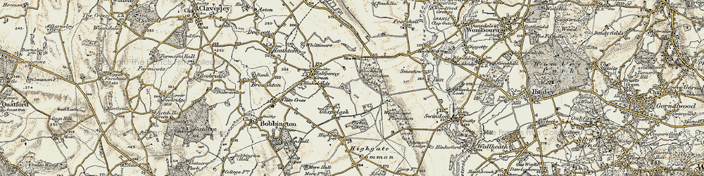 Old map of Gospel Ash in 1902