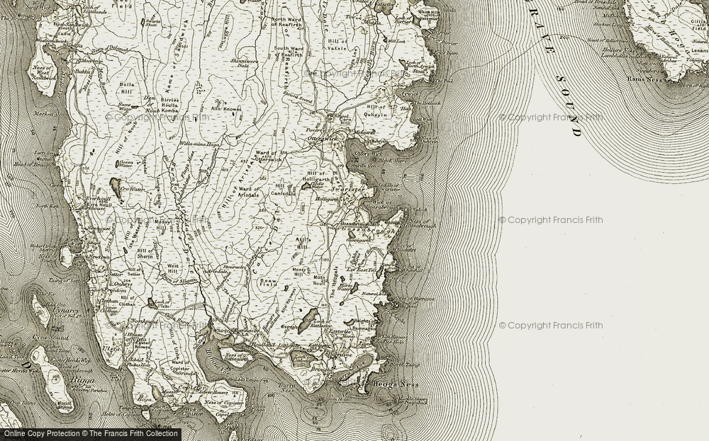 Old Map of Historic Map covering Bay of Whinnifirt in 1912