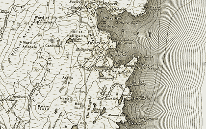 Old map of Wick of Gossabrough in 1912