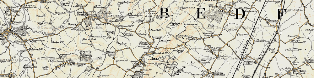 Old map of Gossard's Green in 1898-1901