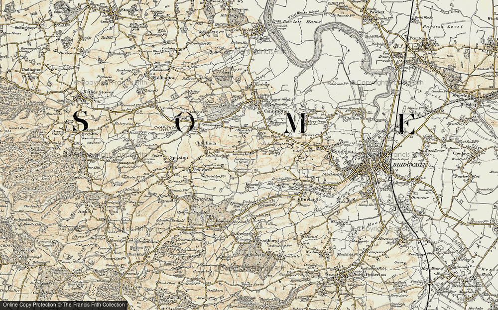 Old Map of Historic Map covering Woodcock Downs in 1898-1900