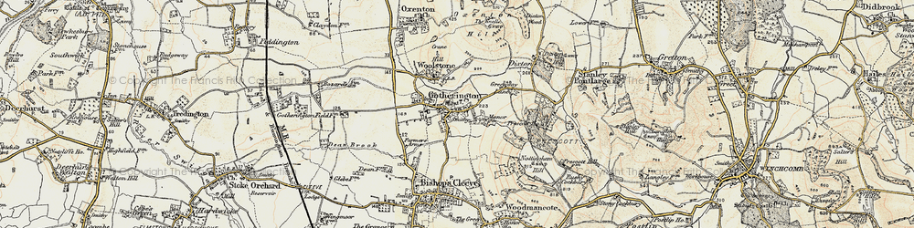 Old map of Gotherington in 1899-1900