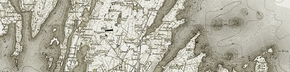 Old map of Tronafirth in 1911-1912