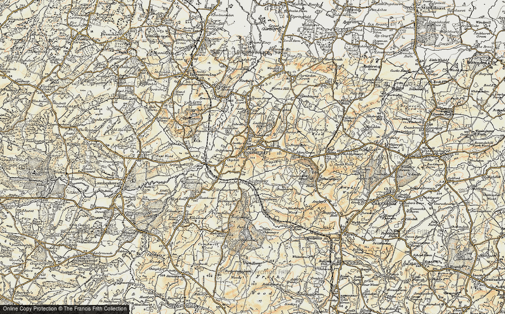 Old Map of Historic Map covering Lidwells Ho in 1897-1898