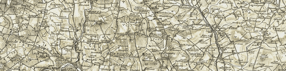 Old map of Backhill of Knaven in 1909-1910