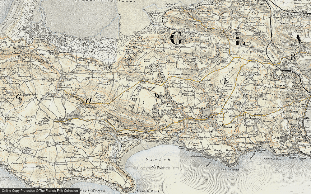 Old Map of Gower, 1900-1901 in 1900-1901