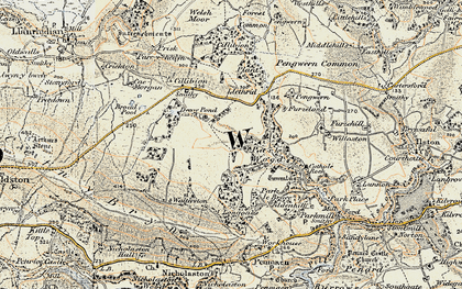 Old map of Gower in 1900-1901