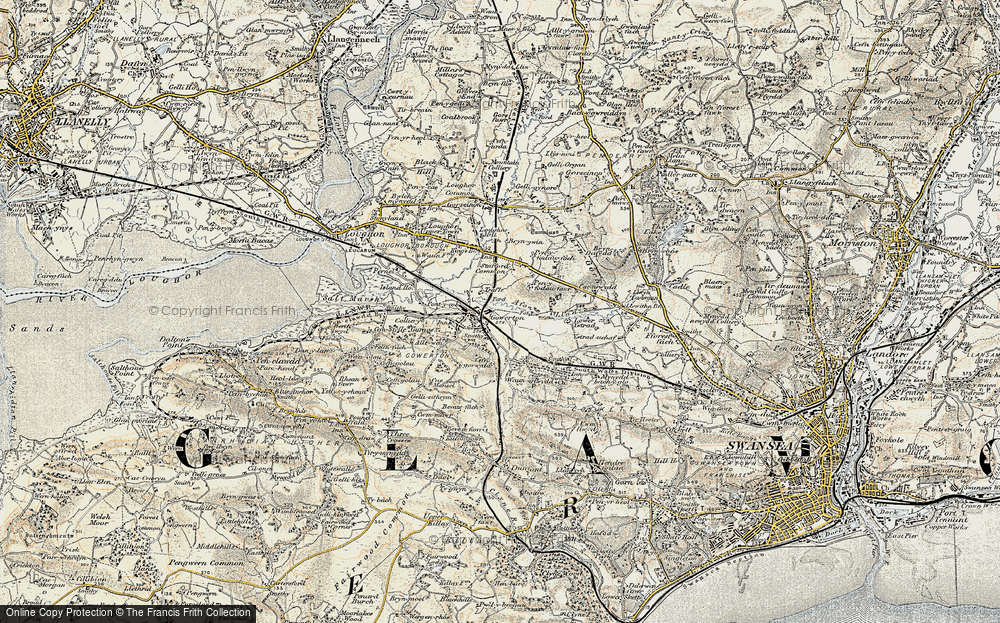 Old Map of Gowerton, 1900-1901 in 1900-1901