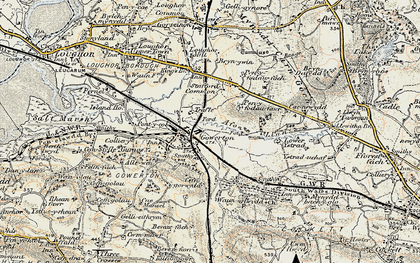 Old map of Gowerton in 1900-1901