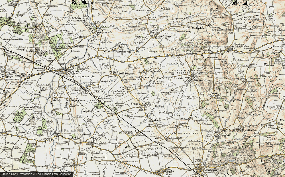Old Map of Historic Map covering Youlthorpe Pasture Hill in 1903-1904