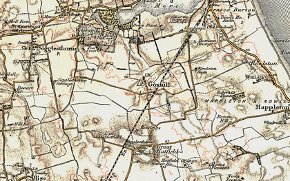 Old map of Goxhill in 1903-1908