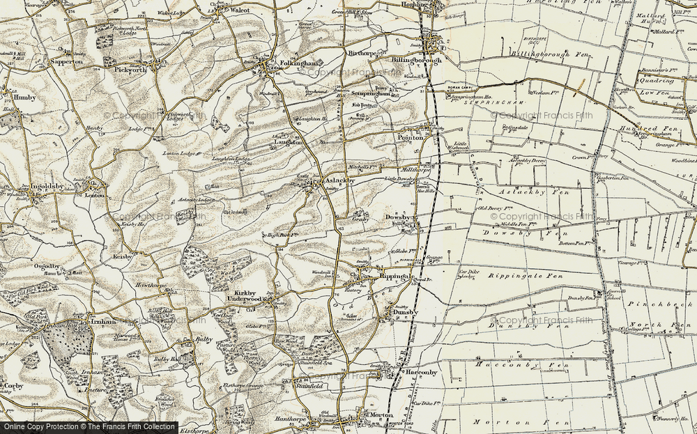 Old Map of Graby, 1902-1903 in 1902-1903