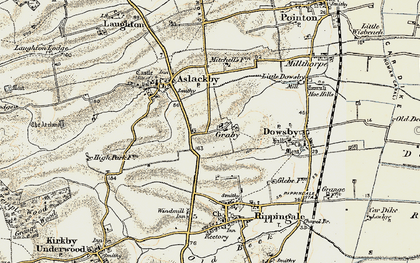 Old map of Graby in 1902-1903