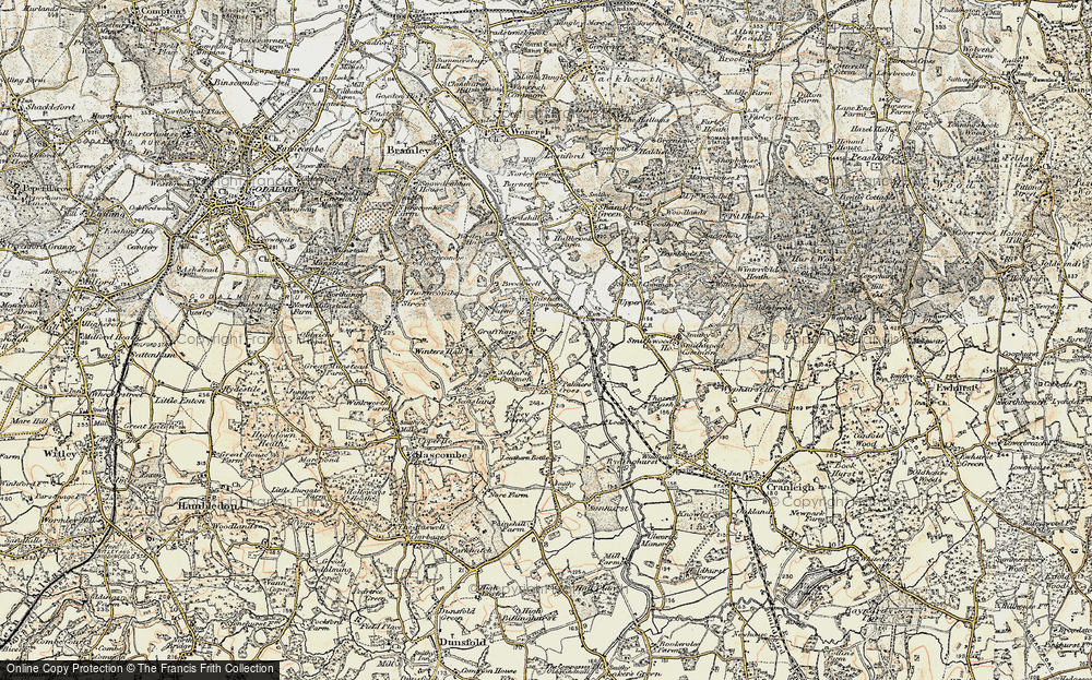 Old Map of Historic Map covering Wey-South Path in 1897-1909