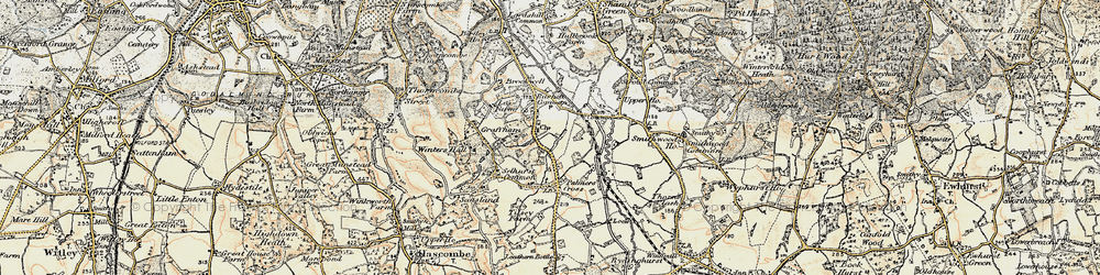 Old map of Grafham in 1897-1909