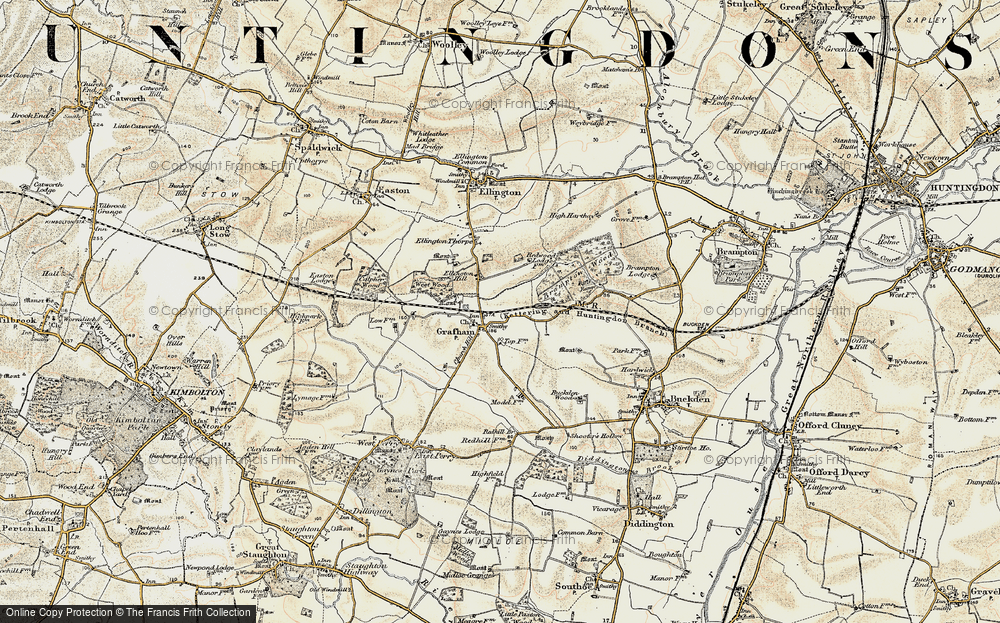 Old Map of Grafham, 1901 in 1901